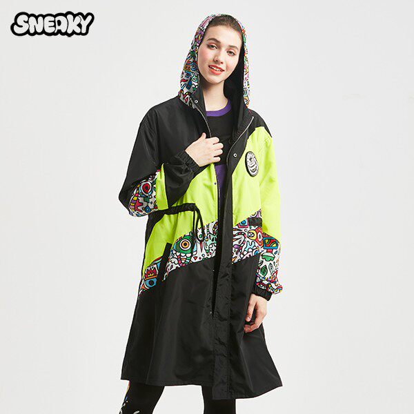 sneaky潮牌春夏新款赛博家族彩色满印风衣