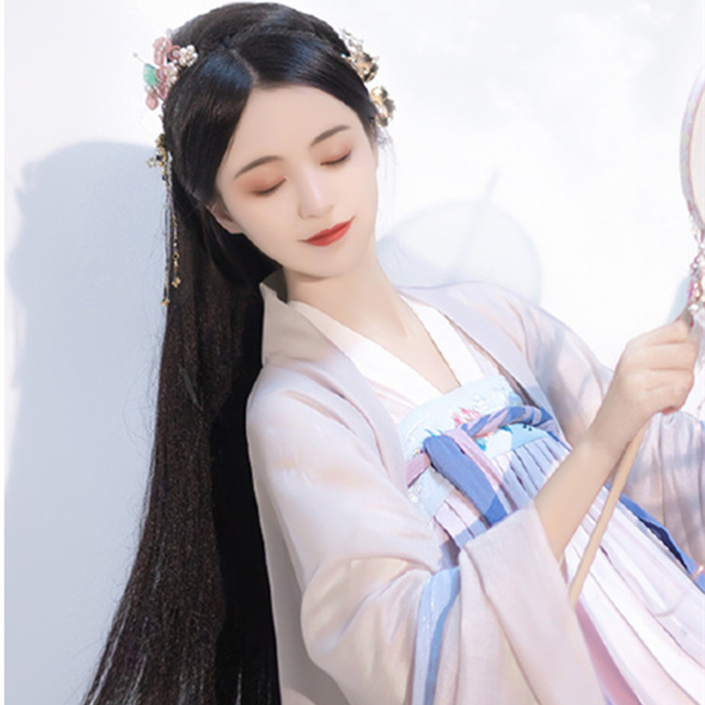 cosplay古风妆面,cosplay化妆教程 古装假发女一片式长直发汉服古风cos长发造型盘发隐形
