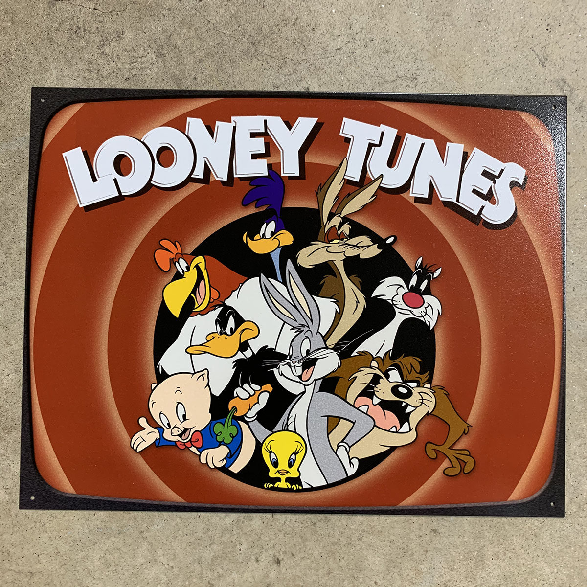 华纳兄弟卡通全家福兔八哥大傻猫翠金属广告牌铁皮壁饰