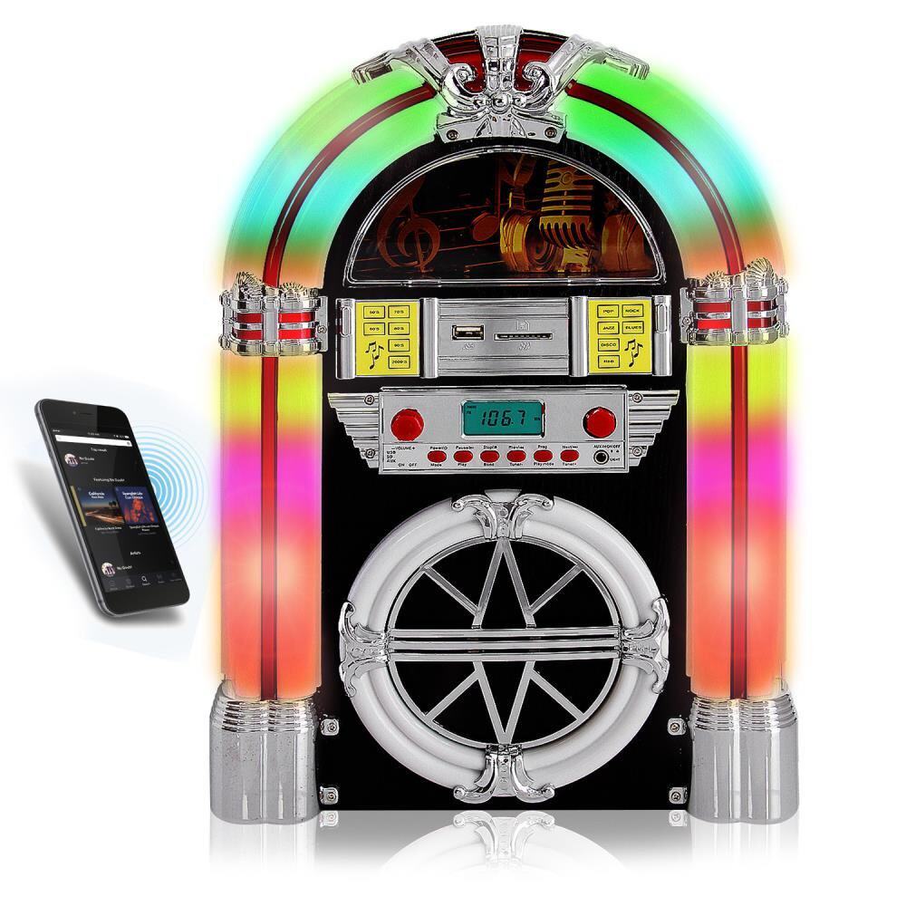 美国复古台式蓝牙cd点唱唱机jukebox桌面led无线