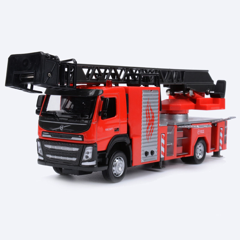 卡威救火消防车模型儿童仿真合金云梯消防小汽车车模