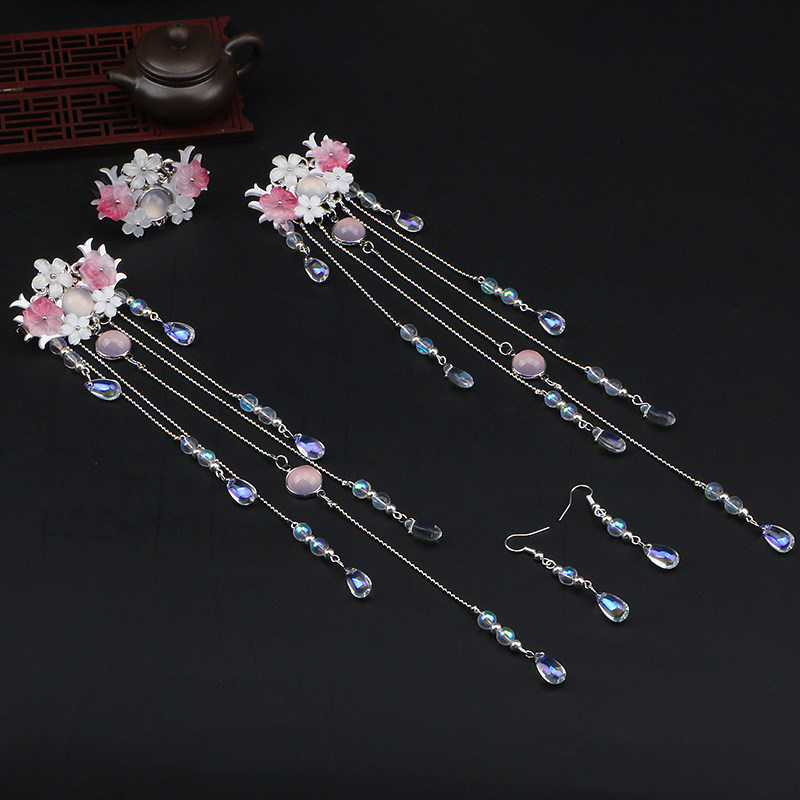 复古古汉服长流苏套装发饰古装汉元素步摇头发饰