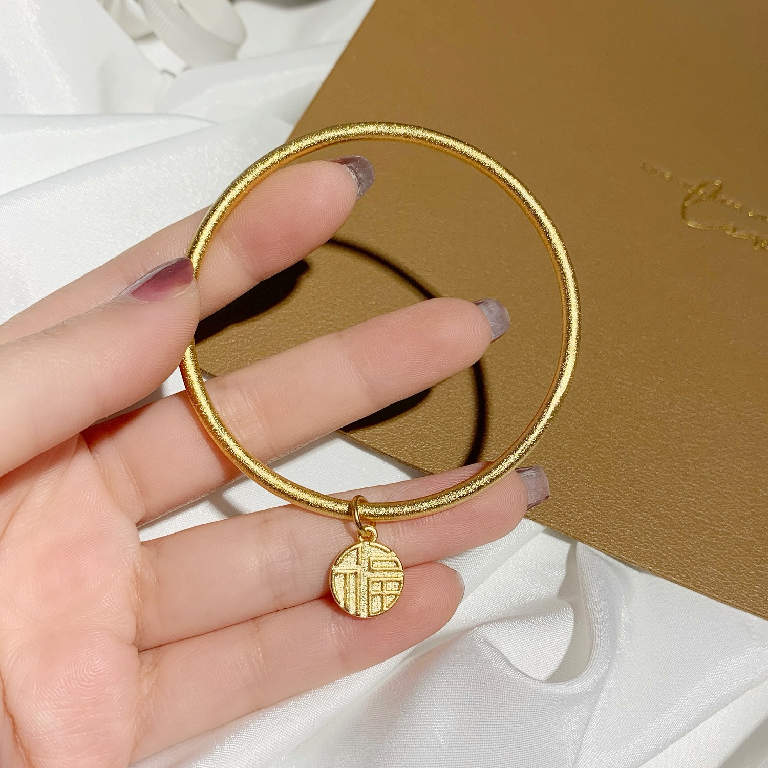 爆款掉色手环磨砂黄金传承古法不掉沙金女久手镯