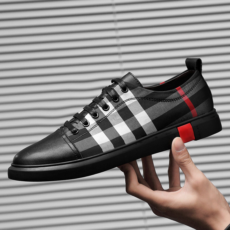 鞋子特大号皮鞋休闲韩版男士百搭板鞋真皮加大时尚休闲鞋