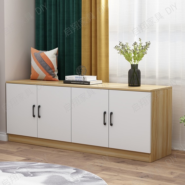 窗边柜子卧室飘窗阳台柜储物柜窗台柜矮柜长条飘窗柜