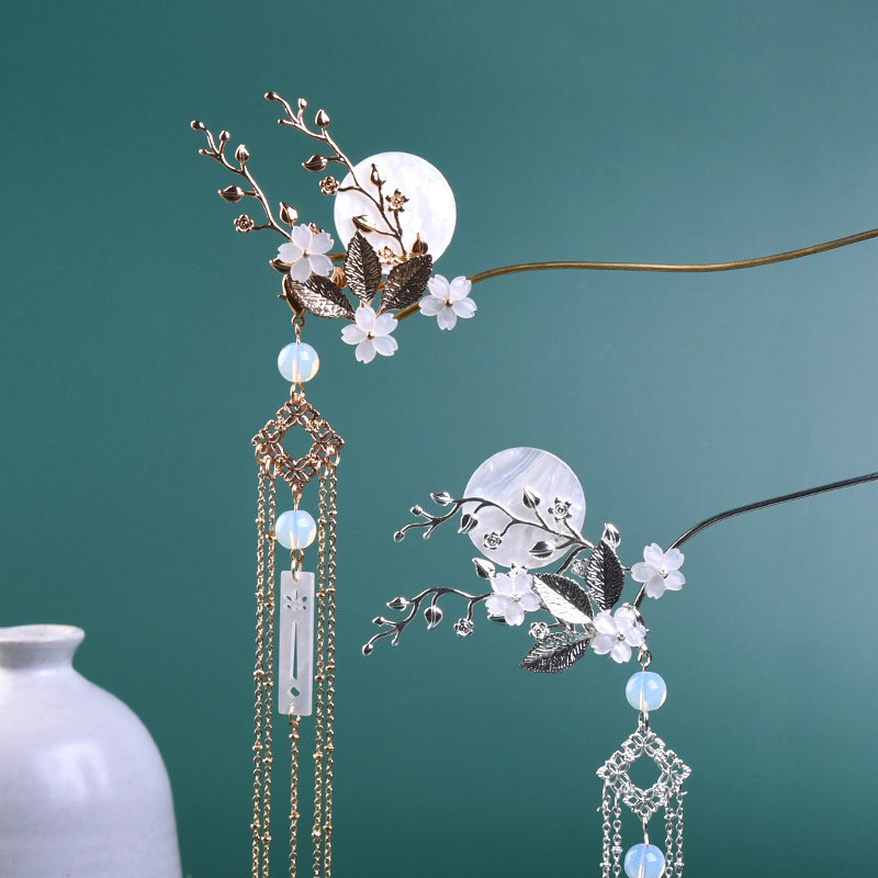 古代盘发发簪步摇簪子女古风发饰流苏发钗古装配饰汉服头饰宋制