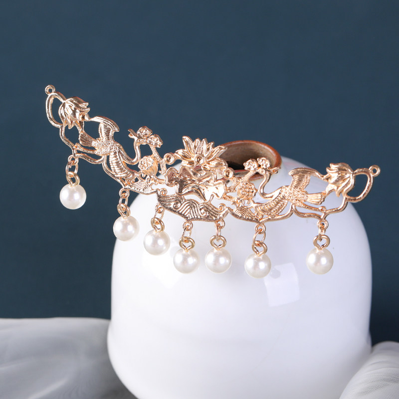 饰品汉服发饰珍珠流苏发簪古风宫廷发冠顶簪发发饰