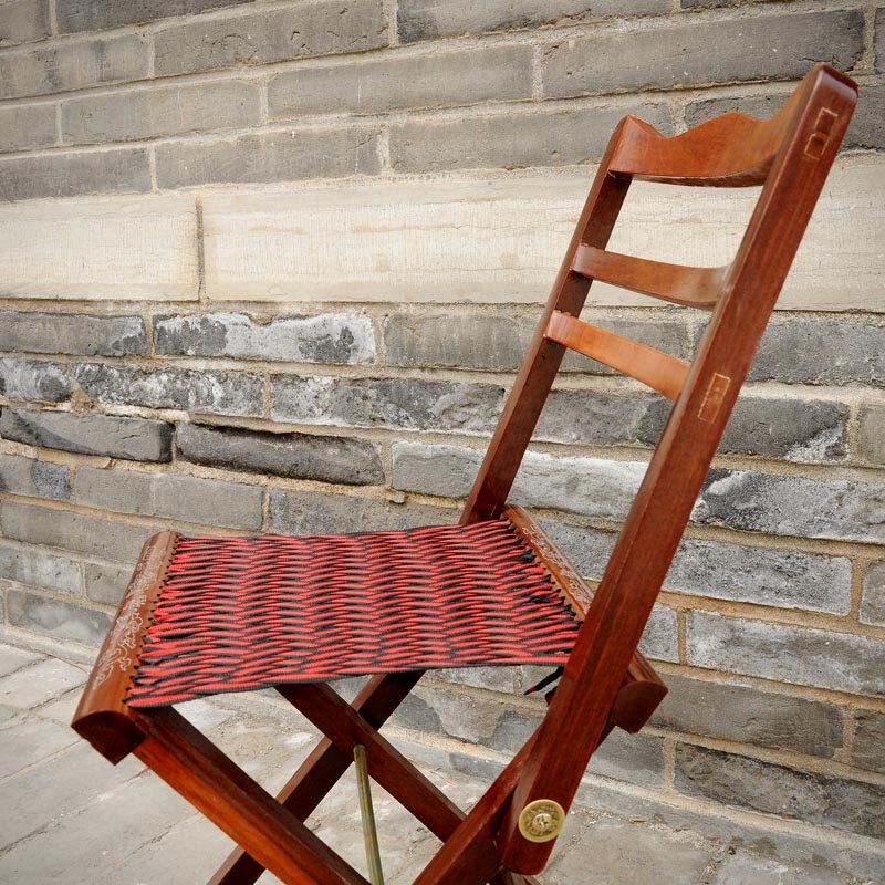 山东实木靠背马扎椅子地摊红檀休闲户外老人折叠凳