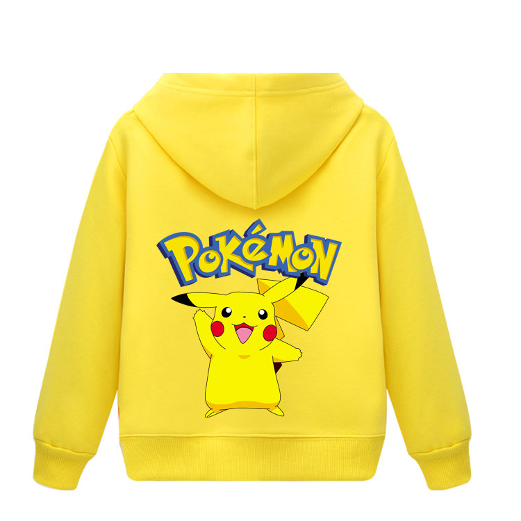 皮卡丘联名童装衣服儿童女童薄款连帽卫衣秋装洋气男童亲子装外套