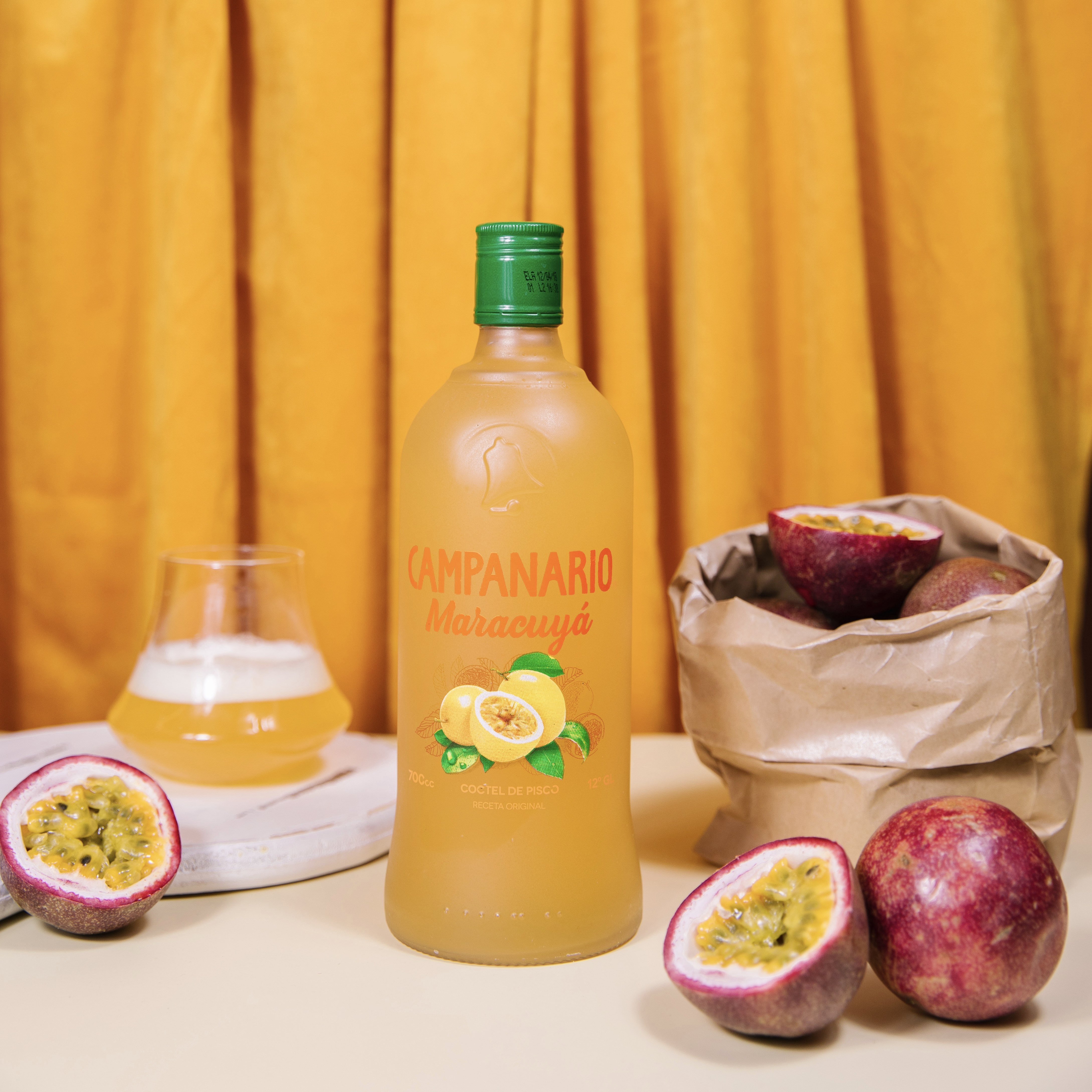 智利卡裴campanario百香果皮斯科鸡尾酒利口酒网红水果果酒