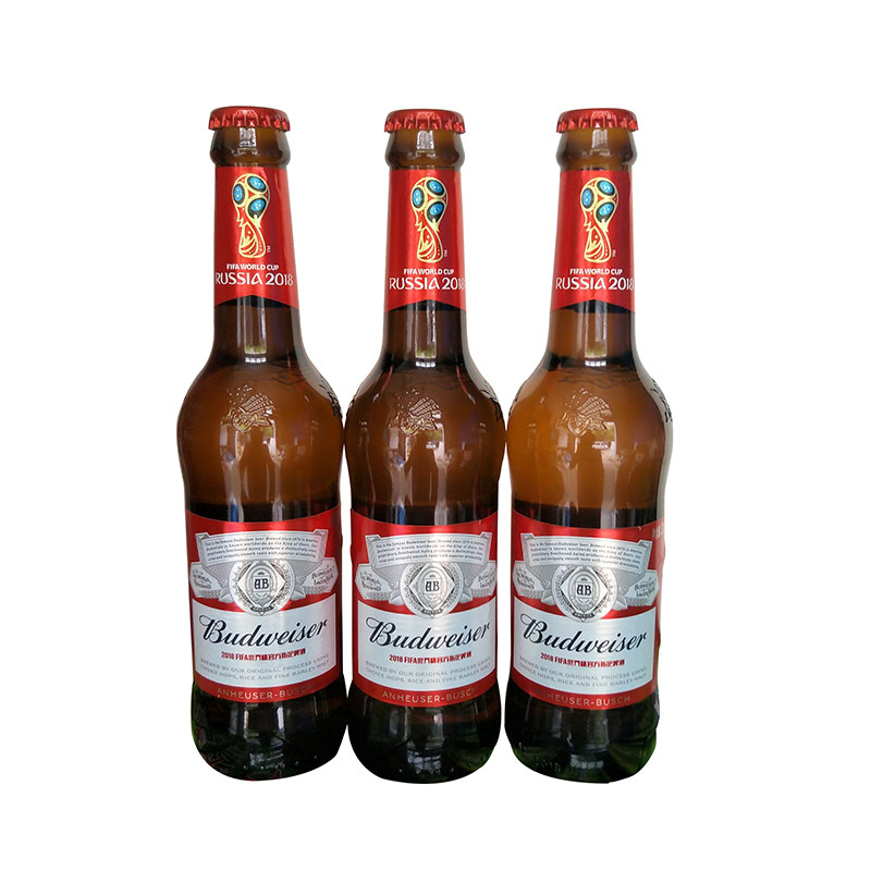 现货新日期整箱促销小百威啤酒经典醇正小麦啤酒玻璃瓶 330ml24瓶