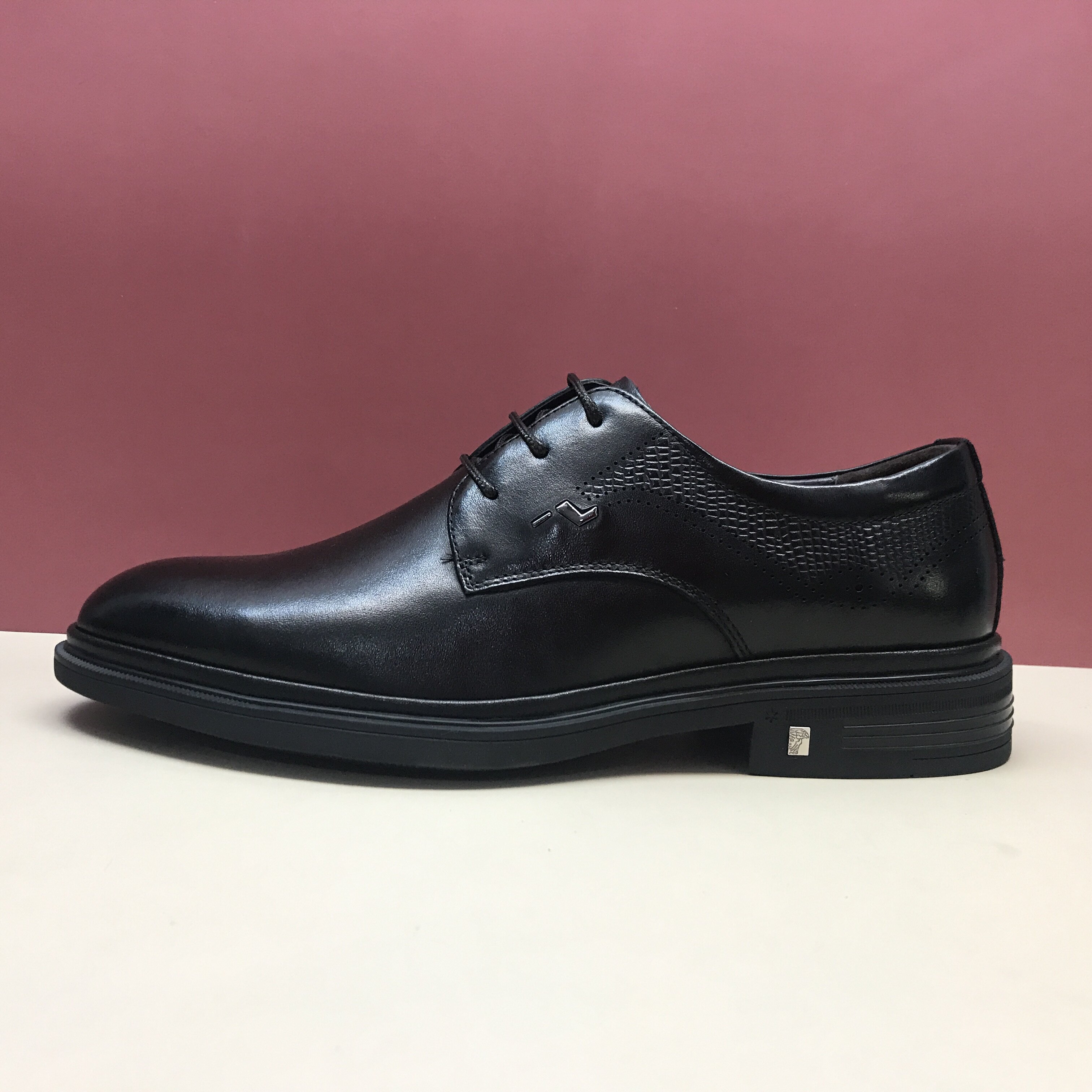 好人缘2021男鞋春秋新款专柜正品真皮透气舒适套脚商务正装皮鞋