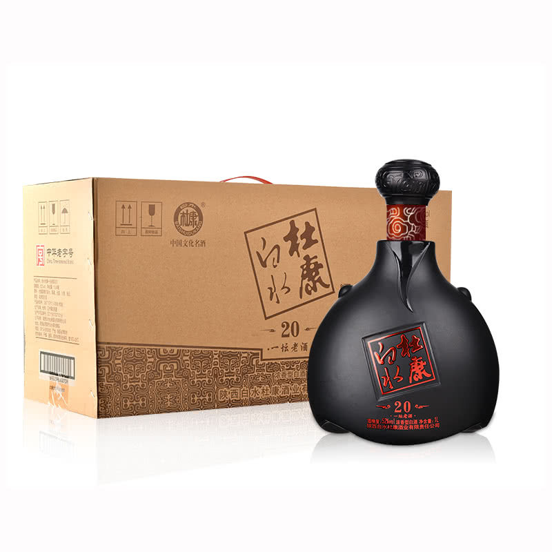 酒仙白水杜康一坛老酒1000ml4瓶整箱陕西高度白酒