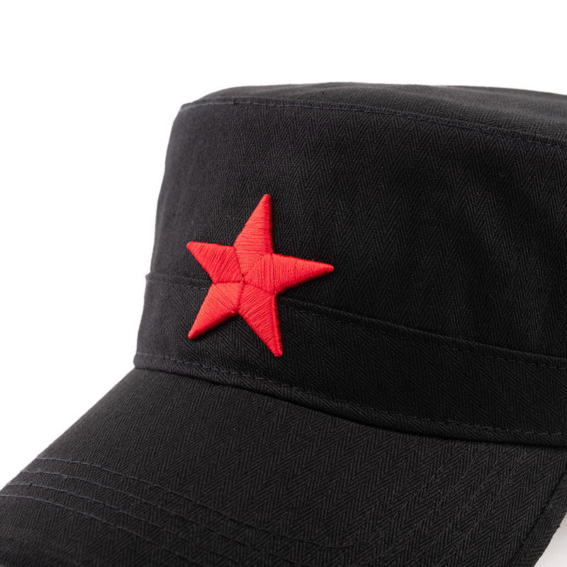 红五五角星帽子鸭舌帽潮牌平顶顶帽军帽户外防晒帽子