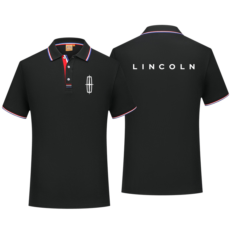 林肯汽车定制logo标志翻领短袖宽松t恤polo衫商务休闲男女装大码
