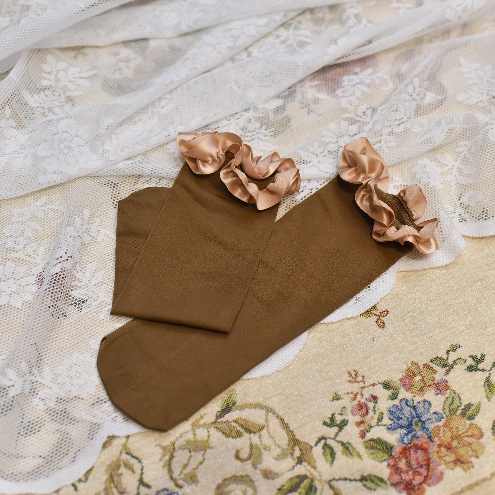 搭配小帮手款棉花边短袜腿袜透气可爱lolita女袜日中筒袜