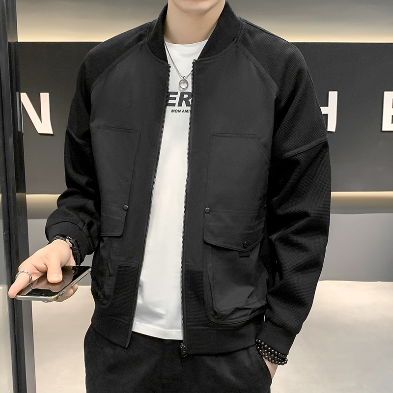 男士夹棉外套春秋冬款2021新款潮流秋冬季夹克加厚二棉服男装上衣