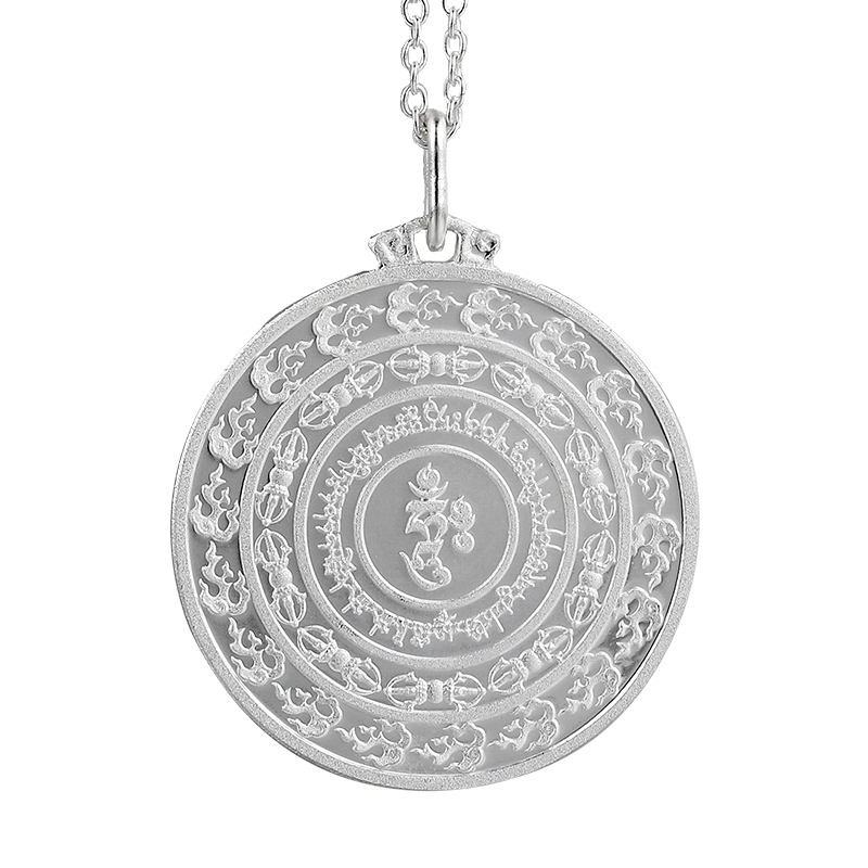 吊坠s999纯银金刚铠甲咒轮男女女款纯铜镀金项坠