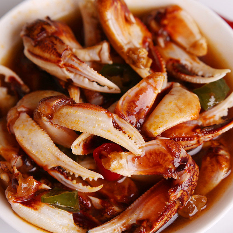 醉蟹钳600g麻辣蟹钳宁波特产即食辣味螃蟹脚网红零食罐装生腌螃蟹