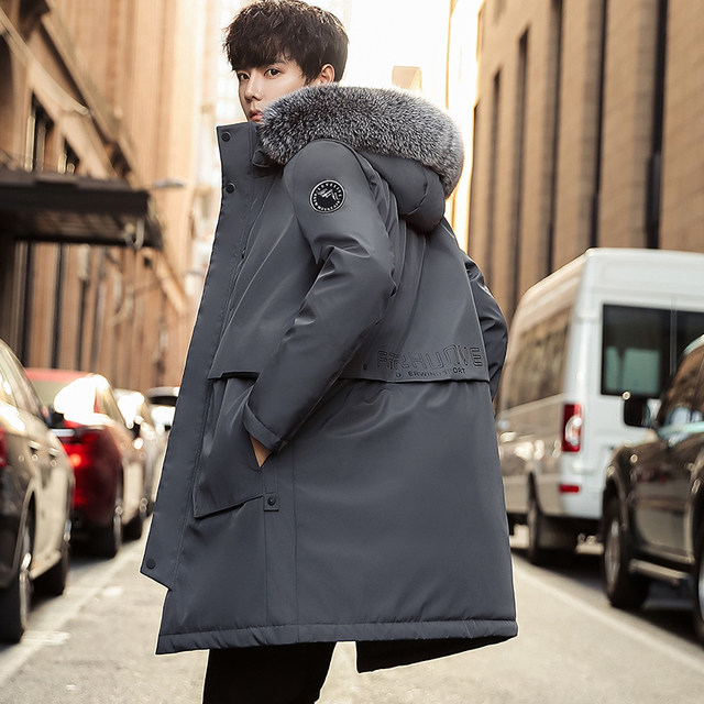 Down in the long section 2019 new men's fashion explosion models cool winter coat tide brand school students overcome Down in the long section 2019 new men's fashion explosion models cool winter coat tide brand school students overcome