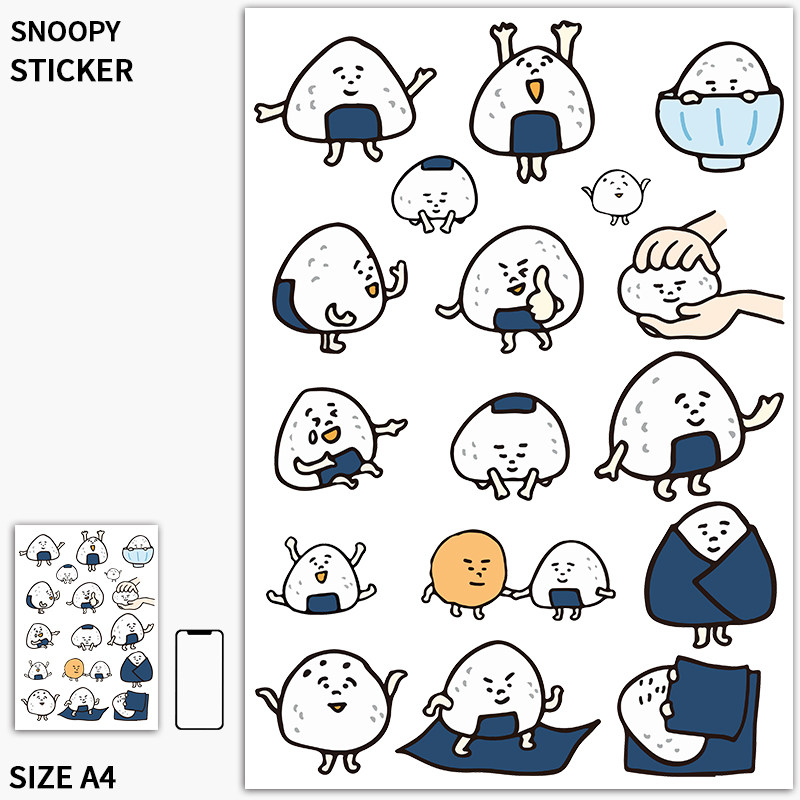 日系卡通可爱饭团团子行李箱贴纸笔记本电脑旅行箱冰箱笔记本个性小