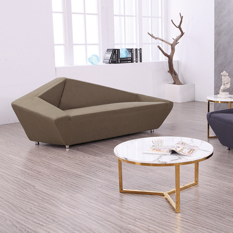 异形沙发组合现代时尚公司办公展厅前台不规则艺术个性三人位沙发