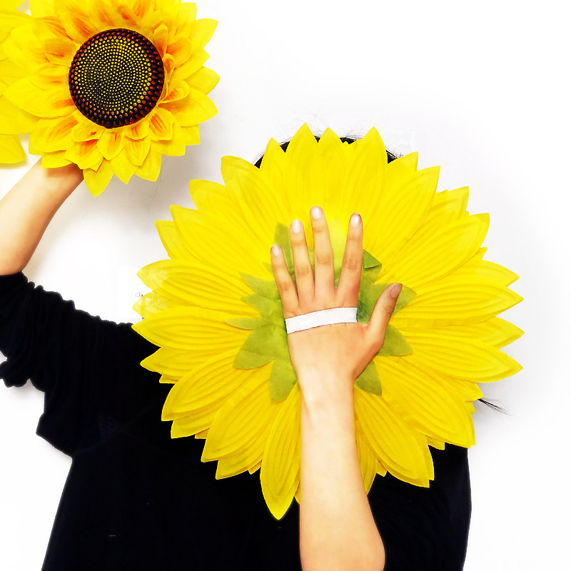 向日葵手拿仿真花舞舞蹈道具太阳花合唱演出学校仿真花