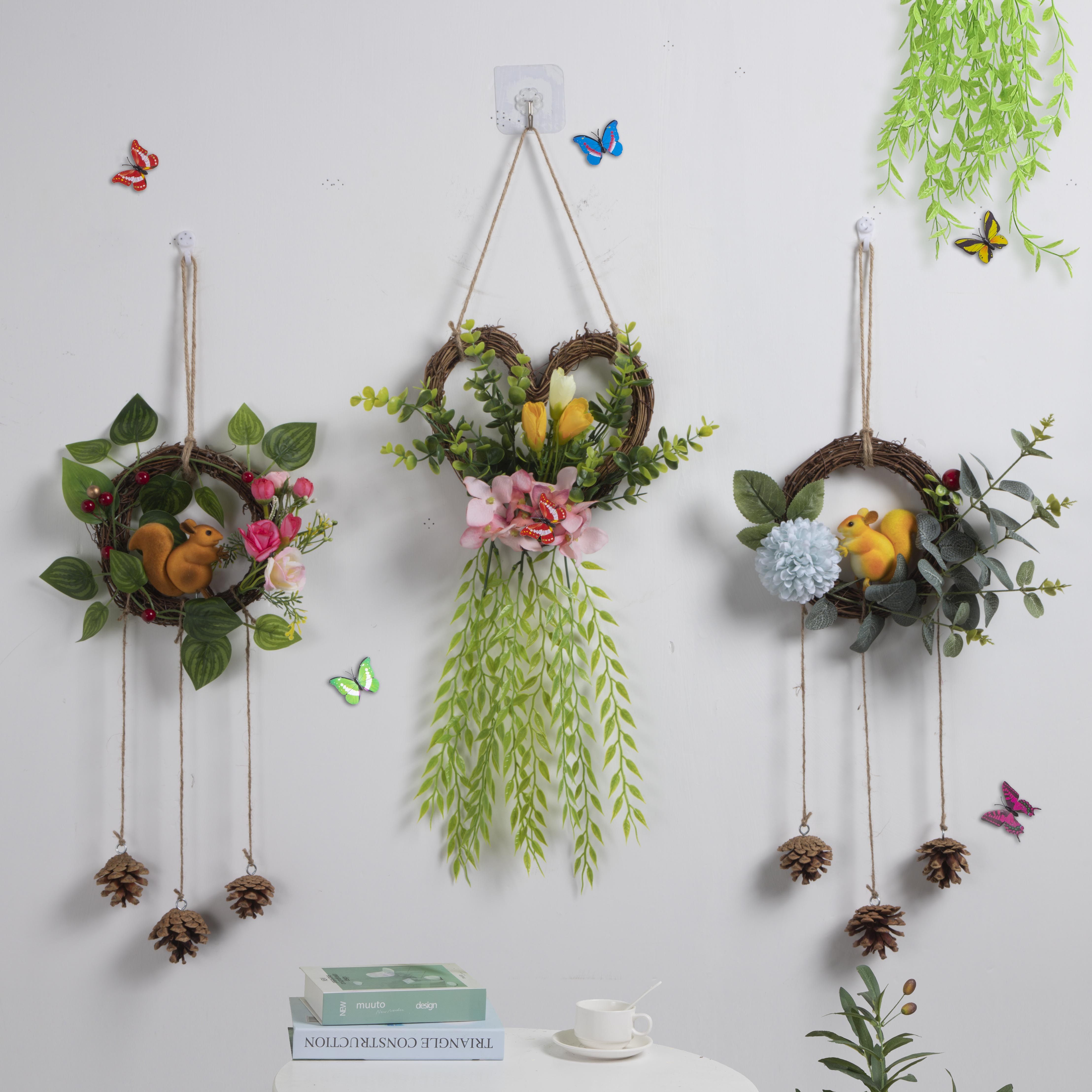 墙上挂件创意花篮墙壁装饰品幼儿园挂墙植物花艺壁饰