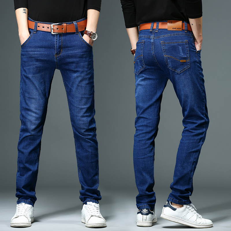2021年冬季新款牛仔裤男士加绒加厚直筒宽松休闲秋冬修身潮牌长裤
