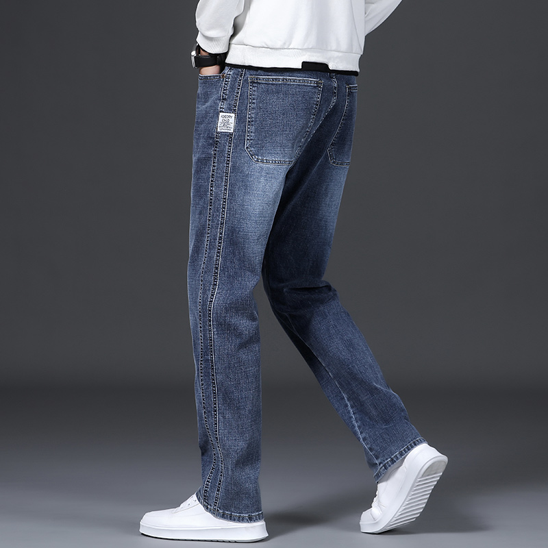 牛仔裤男士春秋韩版宽松直筒长裤子2022年新款夏季薄款弹力休闲裤