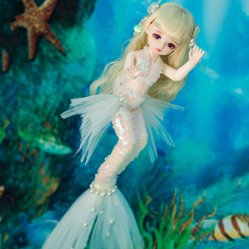 娃娃六分bjd人鱼鱼尾小公主梦幻梦幻娃手工改妆娃娃