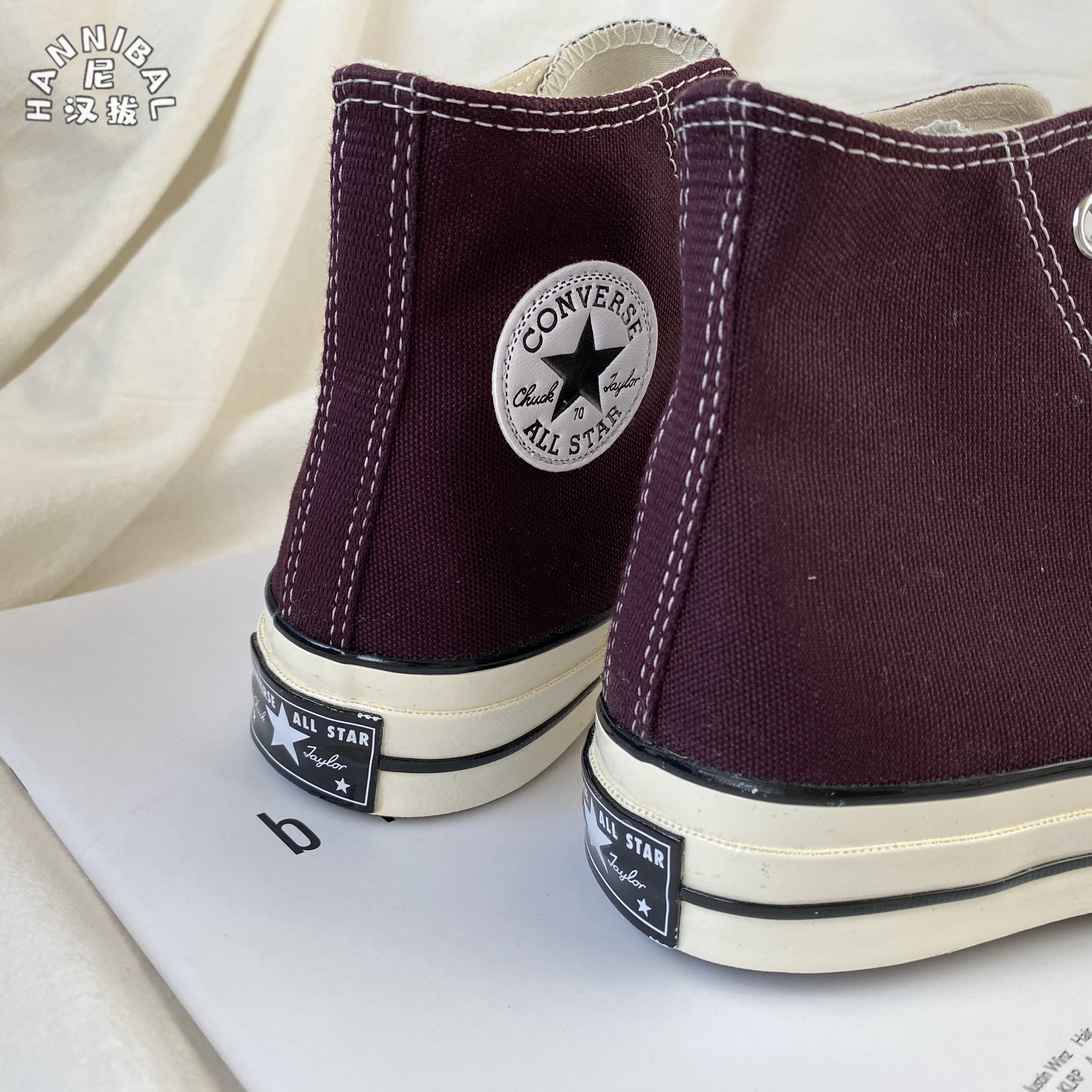 converse匡威1970s三星标深酒红色高帮男女款情侣帆布鞋169342c