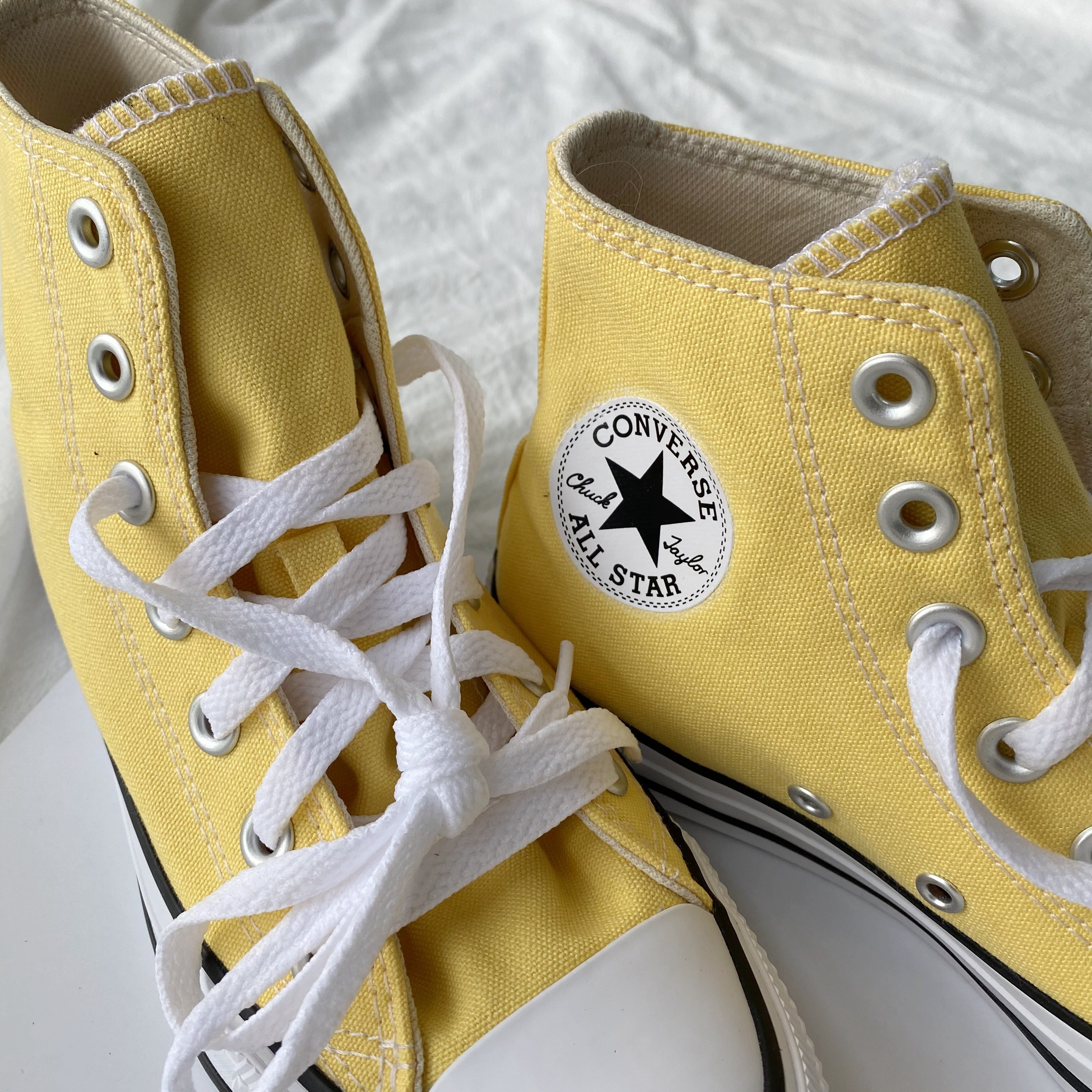 正品匡威converse经典allstar奶油淡黄色男女女高帆布鞋