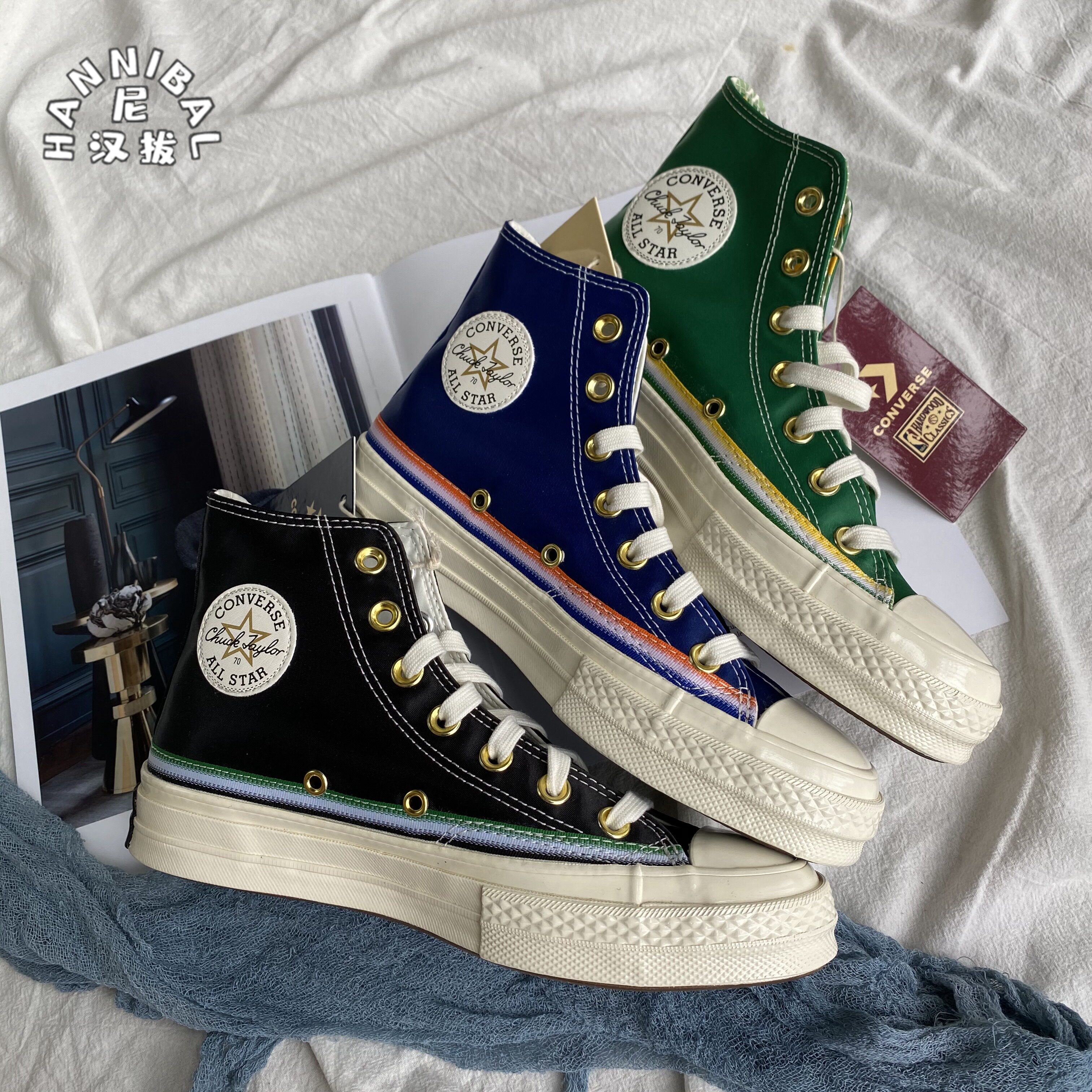 converse匡威1970s三星标nba联名限量丝绸高帮男女帆布鞋167057c