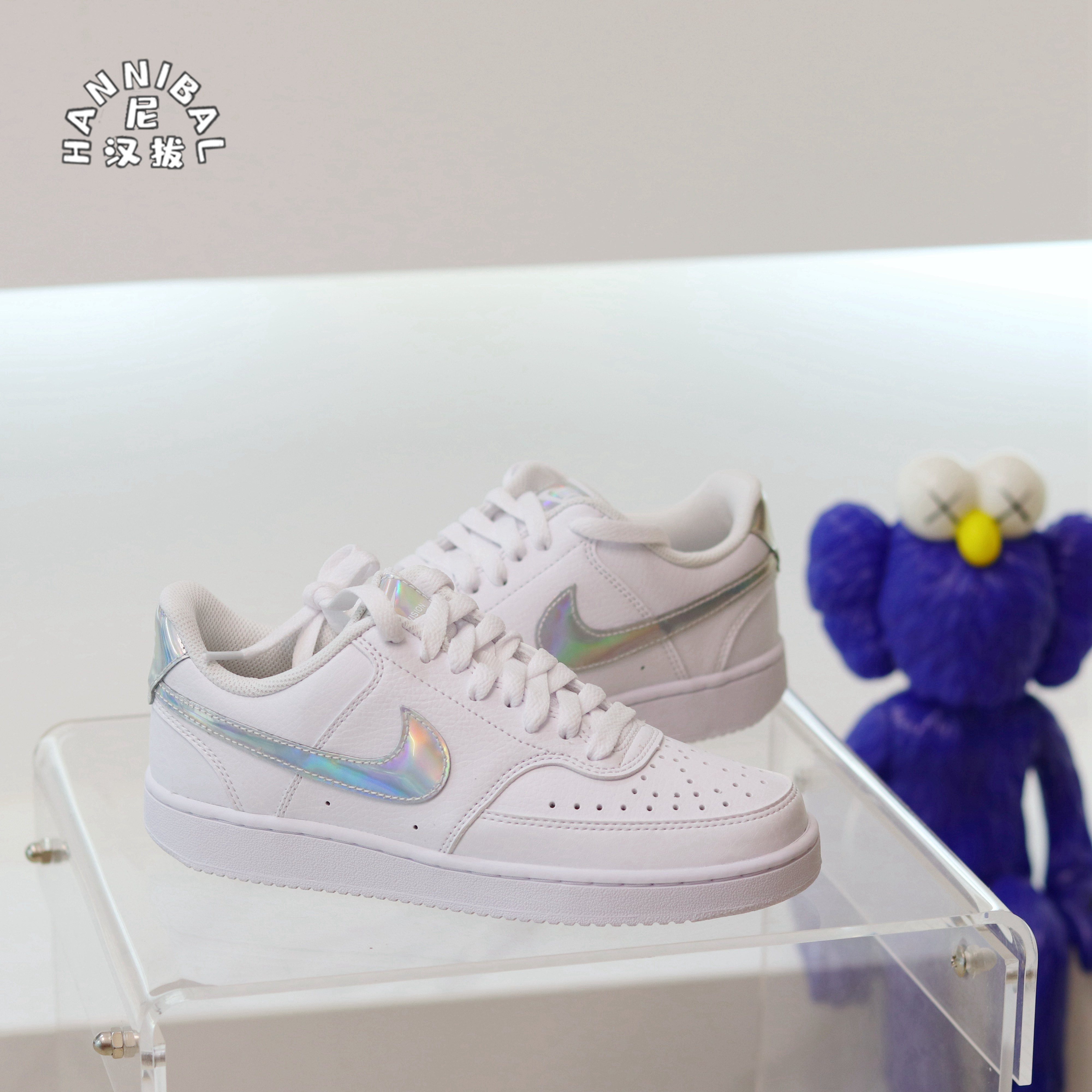 耐克nikecourtvision纯白af1空军镭射炫彩休闲板鞋