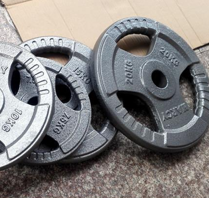 杠铃铸铁电镀哑铃25kg515公斤水泥环保加重杠铃