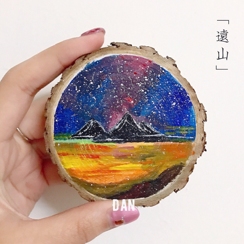 原木片diy圆木片年轮手工木头片手绘画材料小薄原木木块装饰背景