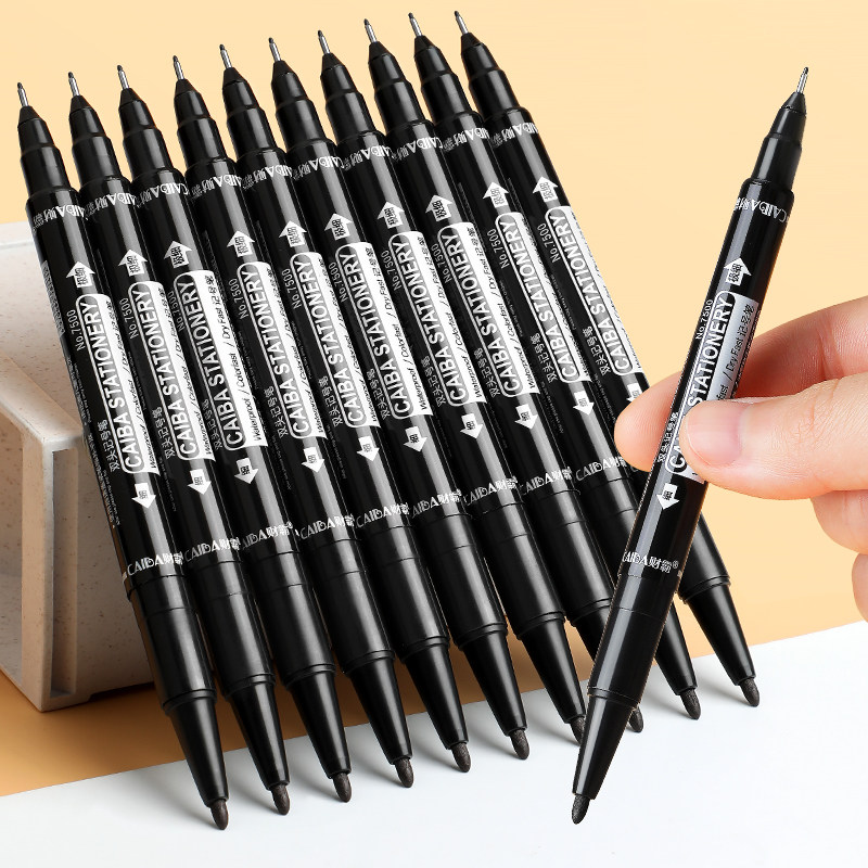 记号双头小号掉色笔画描边专用美术学生细头记号笔