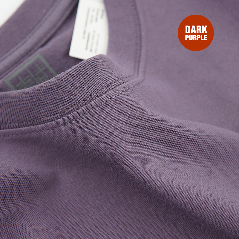 低饱和度 葡萄紫莫兰迪显白基础百搭T恤重磅纯棉短袖圆领男女同款