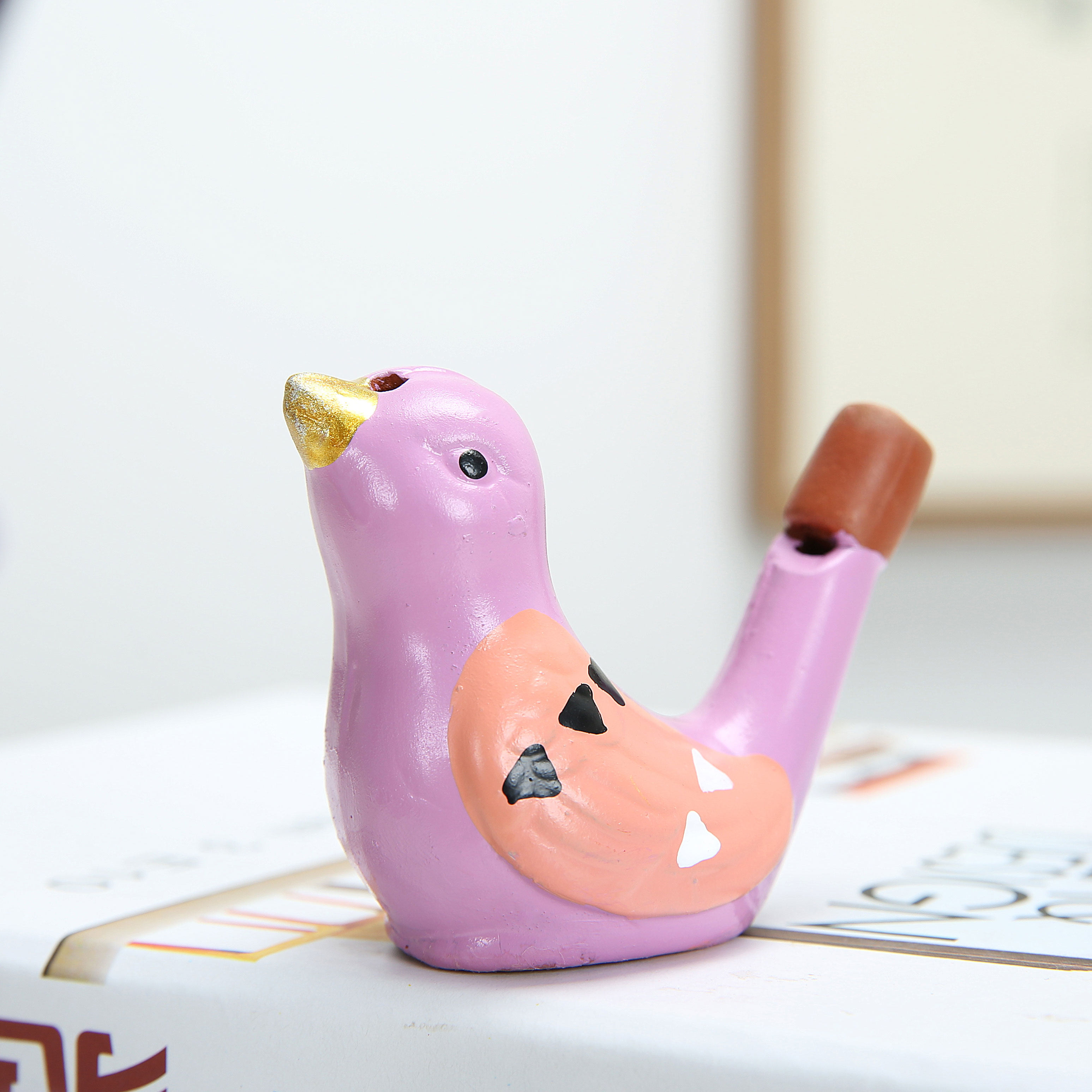 陶瓷生日礼物小水吹鸟哨子声音创意紫砂手绘哨子