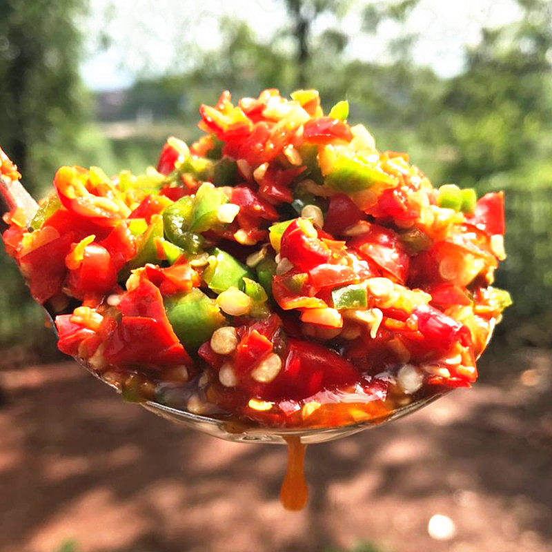 280g2瓶湖南特产青红双色剁辣椒蒜蓉辣椒酱红油剁椒鱼头酱下饭菜