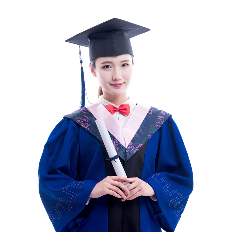 硕士服研究生毕业礼服大学生学士服定制博士导师服学位服刺绣logo