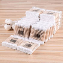 (day drop exclusive) 100 cotton swab with wood stick makeup remover and ears for home double head