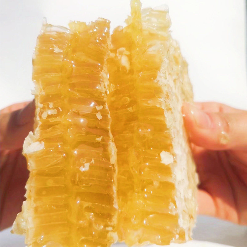 纯正天然农家自产蜂巢蜜嚼着吃盒装新鲜固体蜂蜜块峰槽一斤装500g