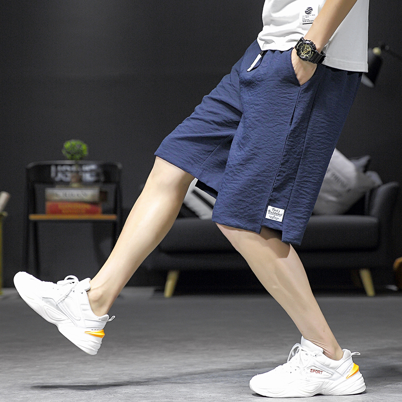 冰丝短裤男夏季外穿沙滩裤休闲潮流运动五分裤男士宽松大裤衩潮夏