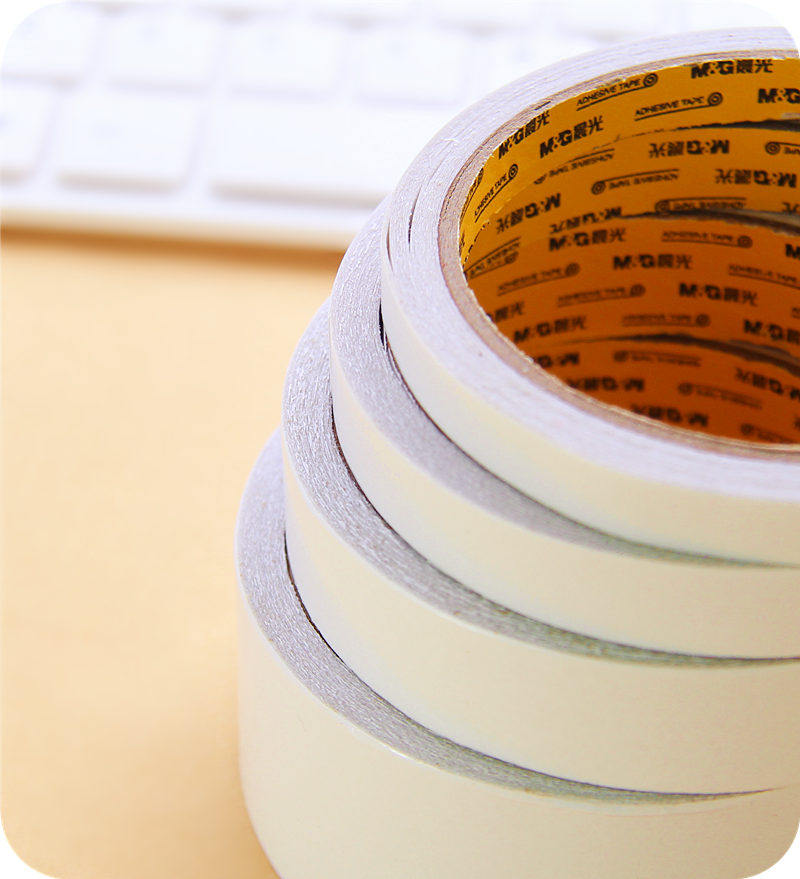 晨光文具双面胶双面薄胶条 9/12/18/24mm粘贴薄可手撕棉纸胶带