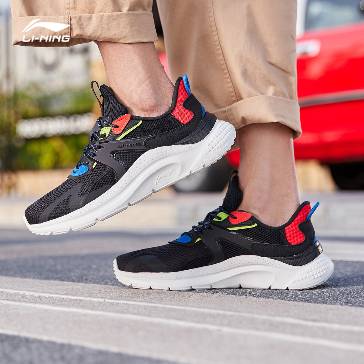中国李宁休闲鞋男鞋2021春季新款流云休闲低帮跑步鞋