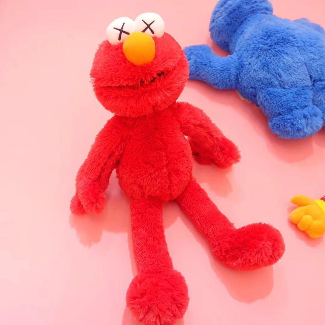 kaws芝麻街联名款公仔个性潮人网红ins毛绒玩具娃娃拍照道具送礼