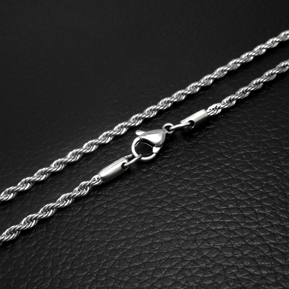 送戒指个性麻花链吊坠项链男钛钢单配链女日韩版情侣长款毛衣链子