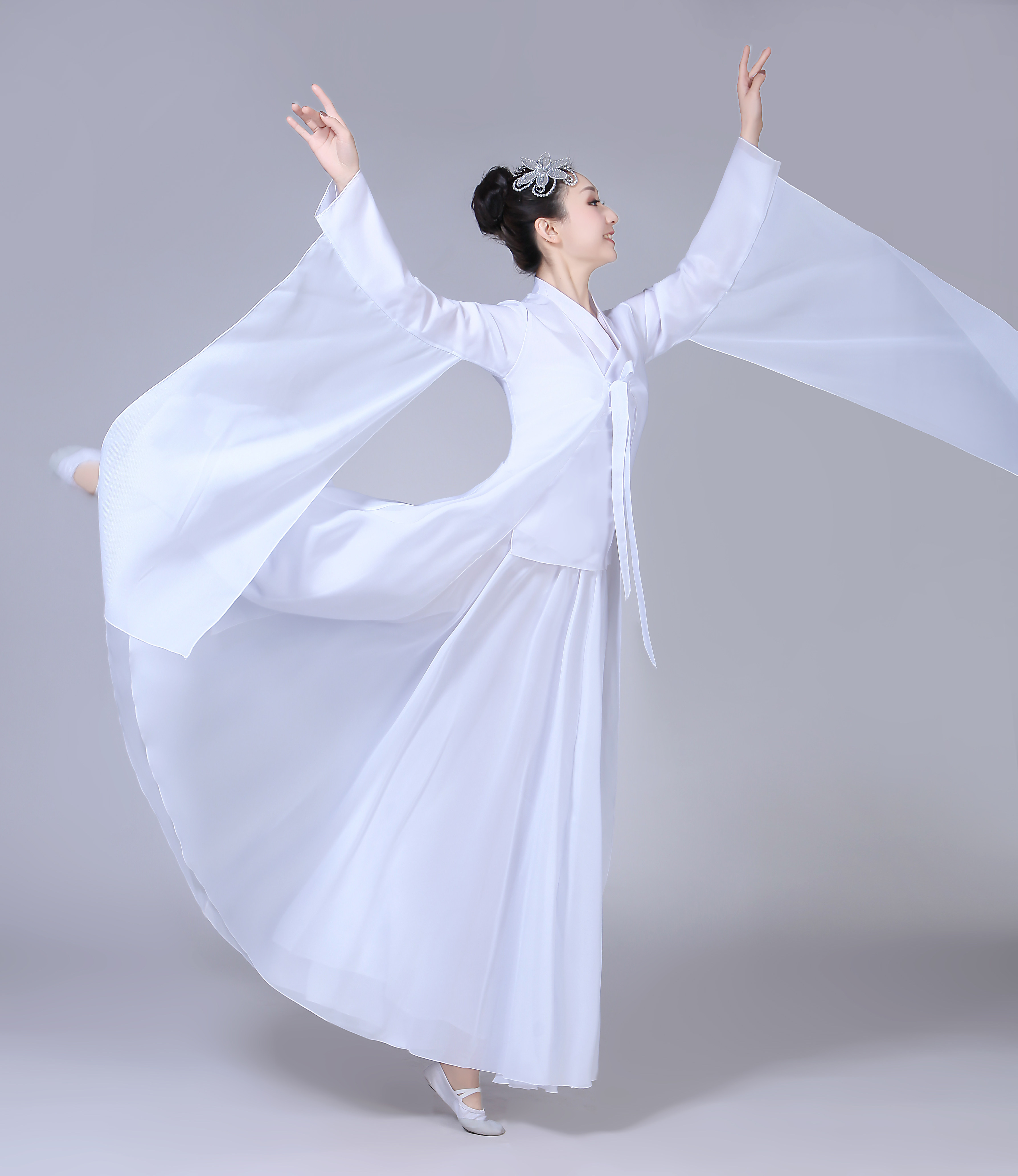 汉服古风仙女服古典红昭愿舞蹈服凉凉演出服单色舞蹈思慕同款写真